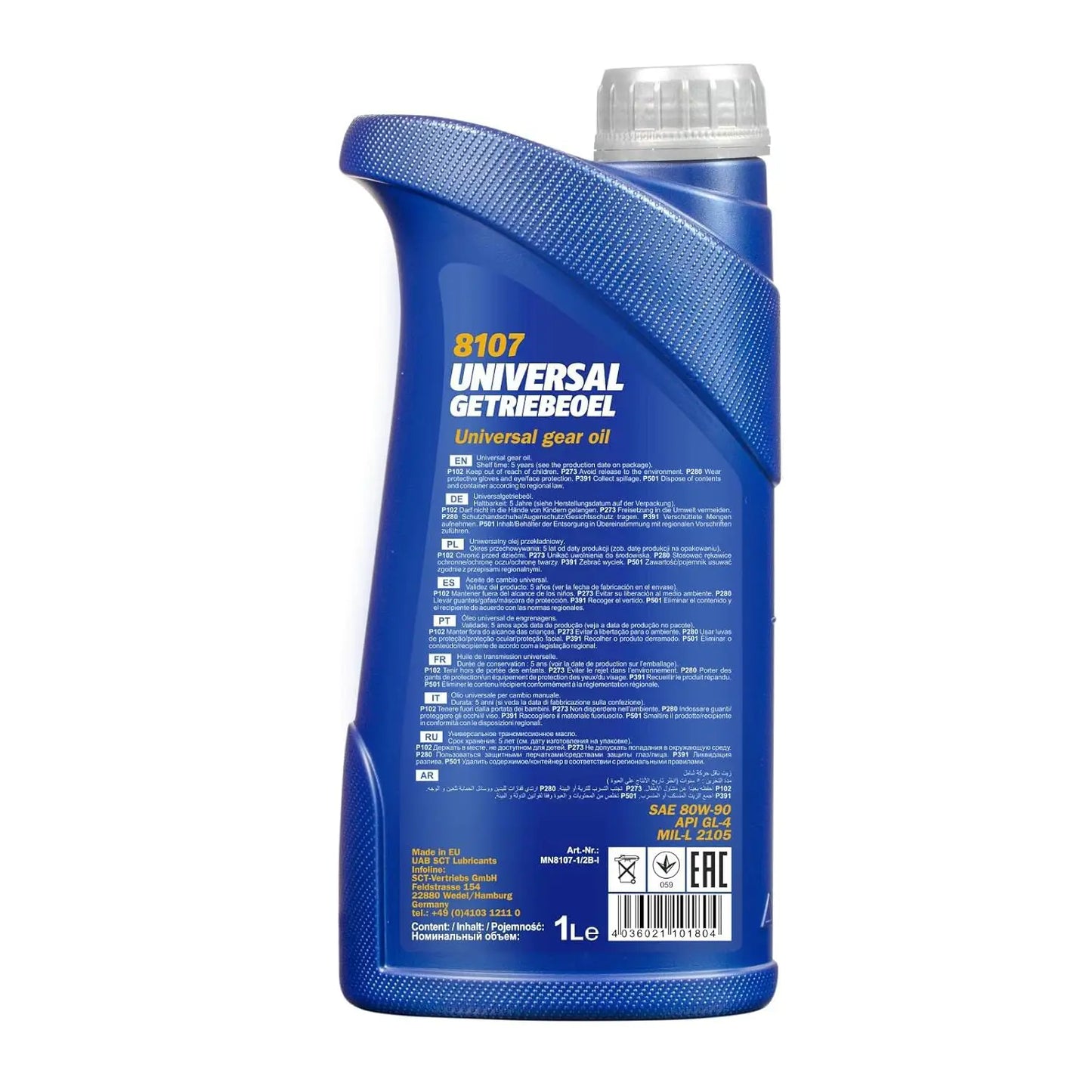 MANNOL 8107 UNIVERSAL GETRIEBEOEL SAE 80W-90 API GL4 IMPORTED FROM GERMANY (1l)