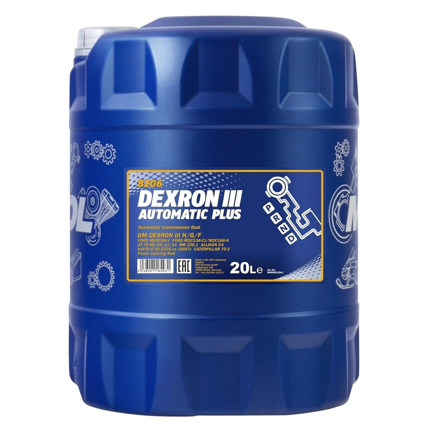MANNOL 8206 Automatic Plus ATF Dexron III - Premium Synthetic AT Fluid for Superior Performance - Kyte Car Parts