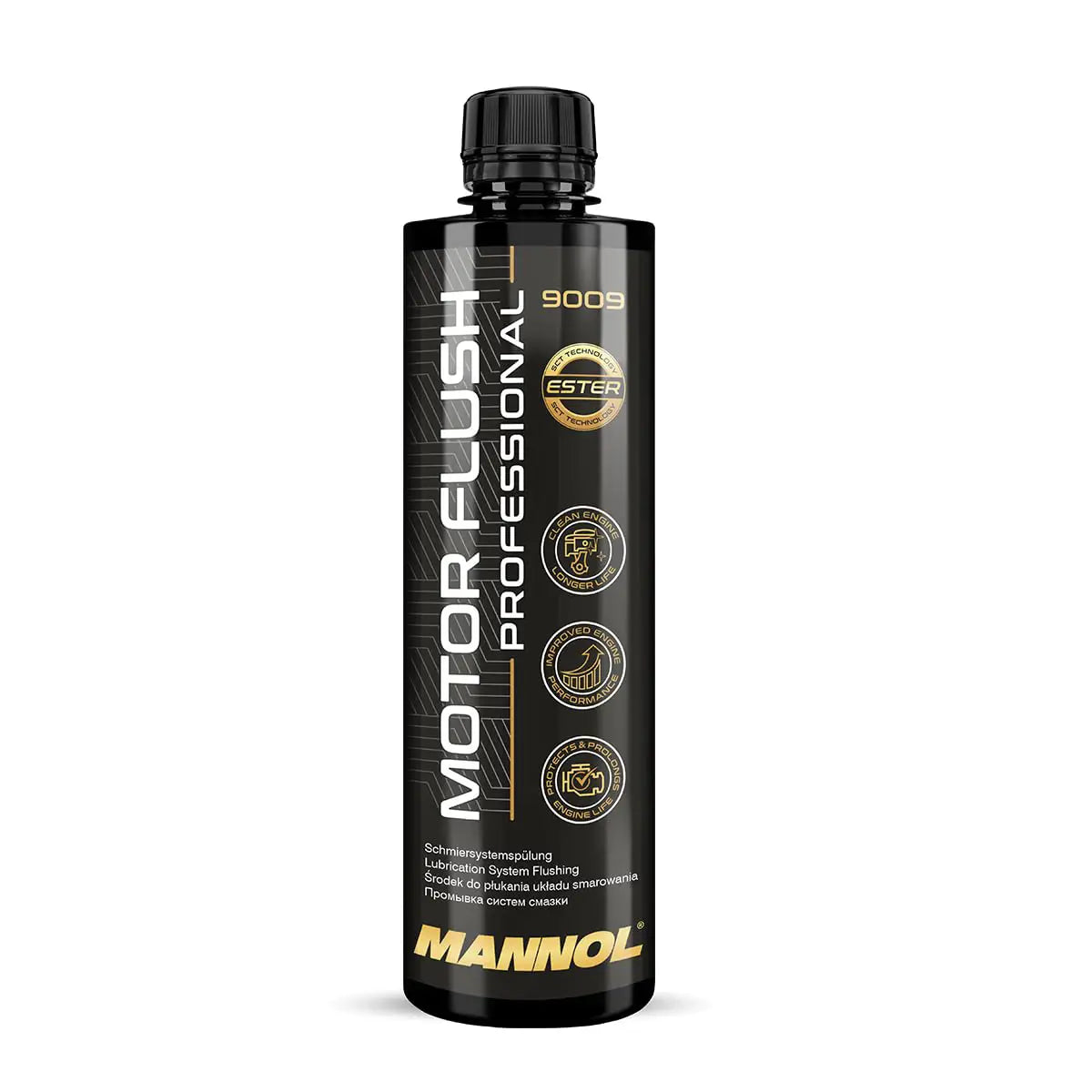 MANNOL 9009 (450ML) Motor Flush Professional|Removes deposits| Dirt|Sludge and wear Products from Engine Parts|Miscible with All Petrol and Diesel Engine Oil|Imported from Germany 450ML (10)