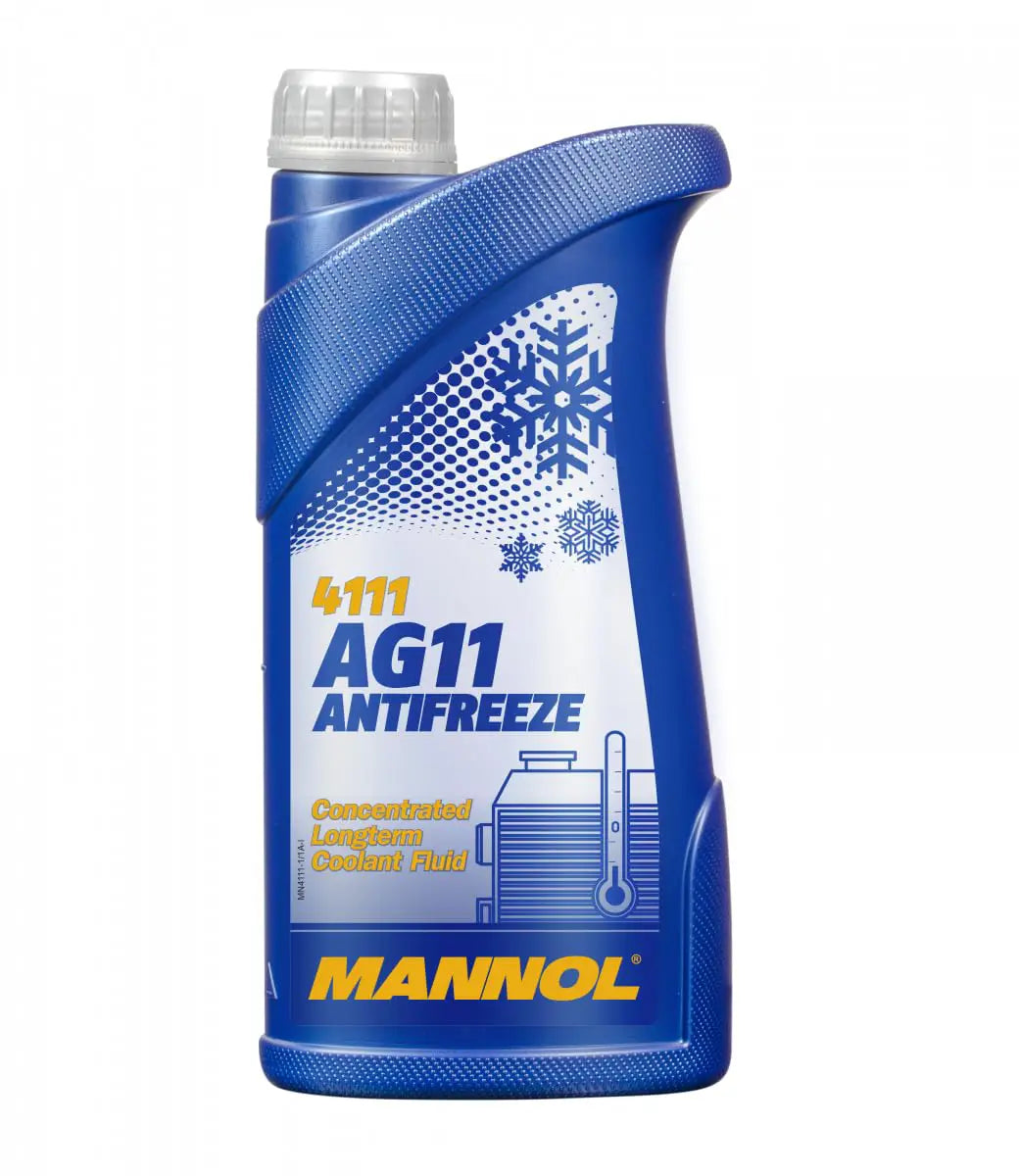 MANNOL 4111 AG11 Long-Term Concentrated Blue Antifreeze for Superior Engine Protection| Imported from Germany