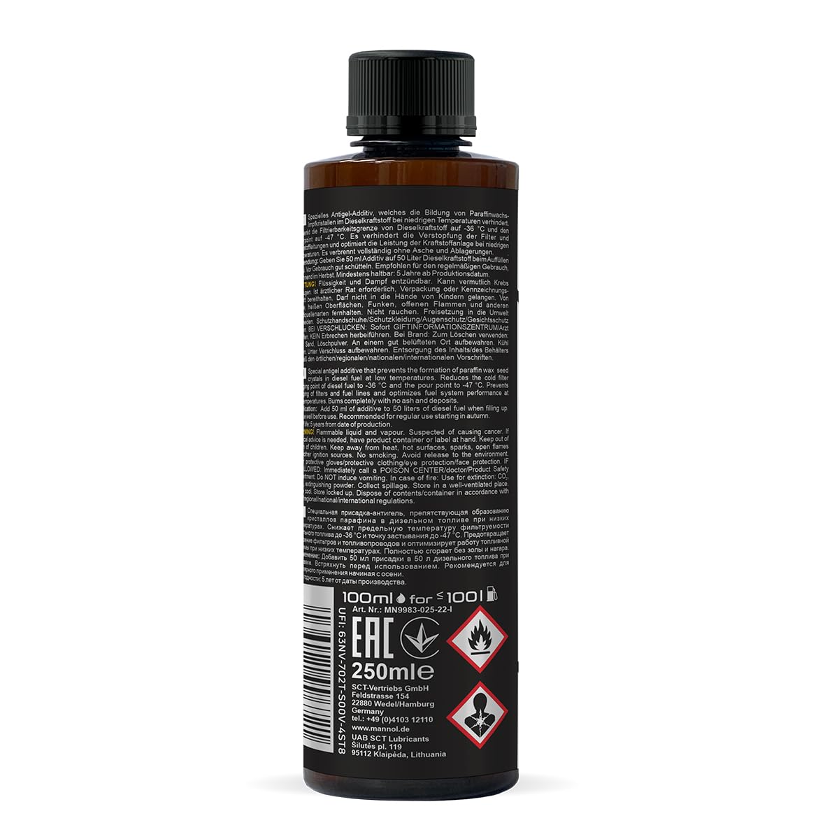 MANNOL 9983 Winter Diesel Additive 250ml - Anti-Gel Ester for Cold Weather Performance | Imported from Germany