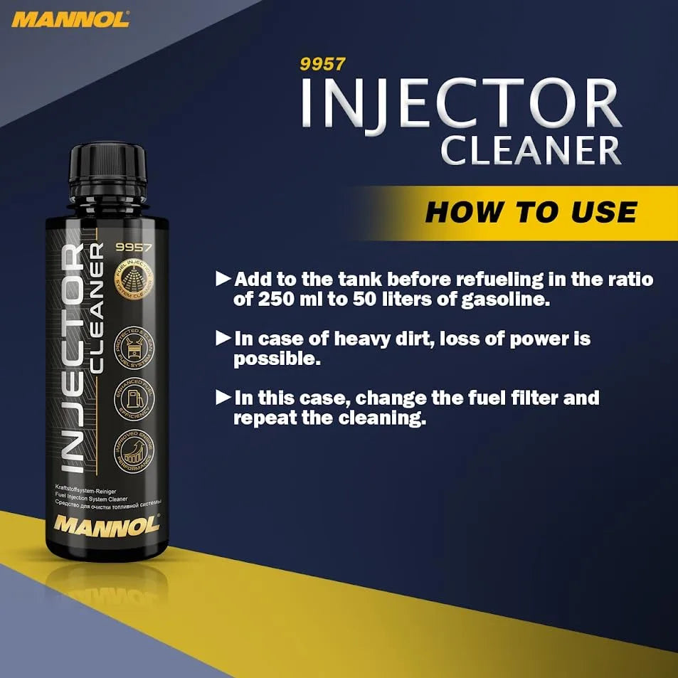 MANNOL 9957 Injector Cleaner - 250ML Fuel Injection System Cleaner for Petrol Engines