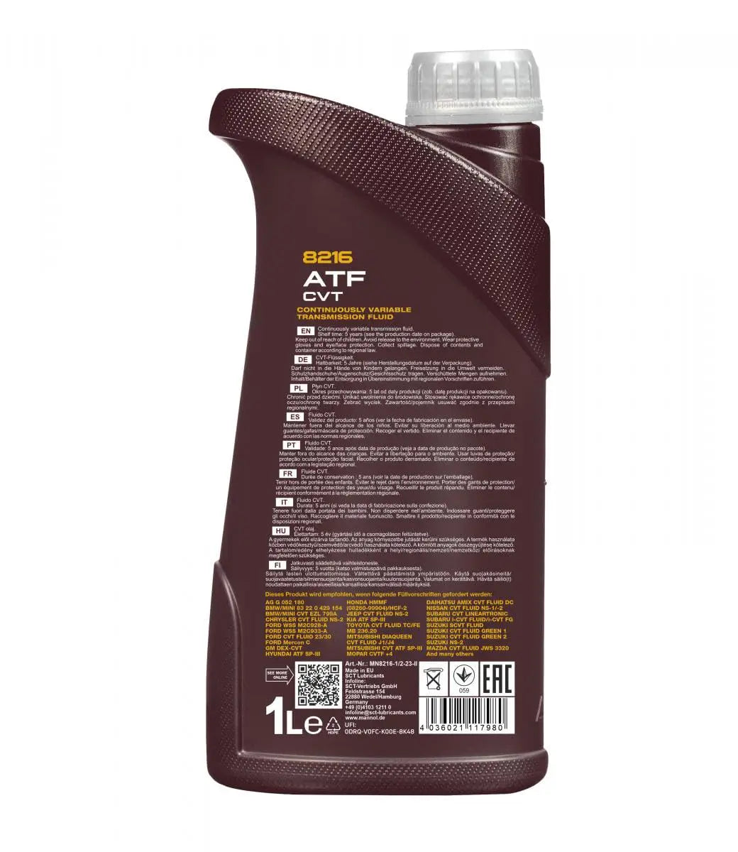 Mannol 8216 O.E.M. Gear Oil - Fully Synthetic ATF Transmission Gearbox Fluid | Imported from Germany