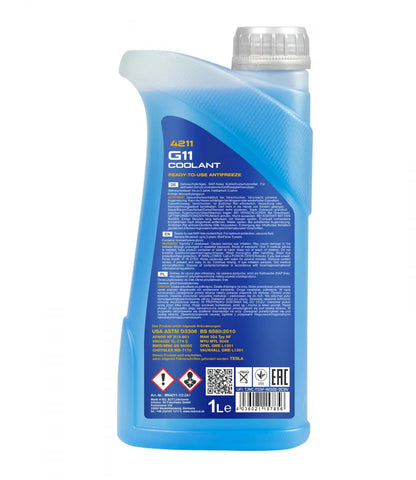 MANNOL 4211 G11 COOLANT Ready-to-Antifreeze Imported from Germany 1 L