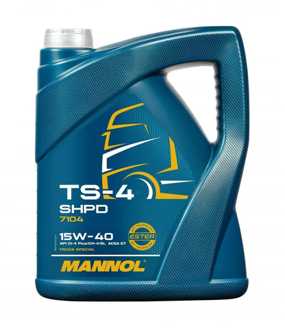 MANNOL 7104 TS-4 SHPD 15W-40 CI-4 Plus Mineral-Synthetic Diesel Engine Oil for Optimal Performance| Imported from Germany