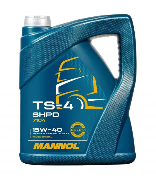 MANNOL 7104 TS-4 SHPD 15W-40 CI-4 Plus Mineral-Synthetic Diesel Engine Oil for Optimal Performance| Imported from Germany