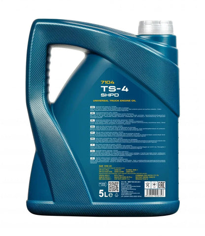 MANNOL 7104 TS-4 SHPD 15W-40 CI-4 Plus Mineral-Synthetic Diesel Engine Oil for Optimal Performance| Imported from Germany