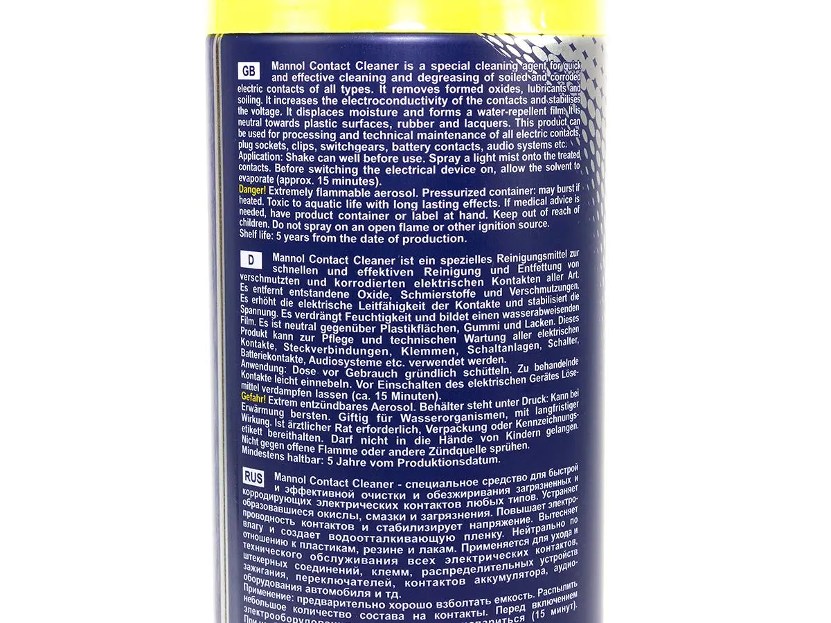 MANNOL 9893 Contact Cleaner for Electrical Contacts & Connectors - Quick-Drying Spray| Imported from Germany