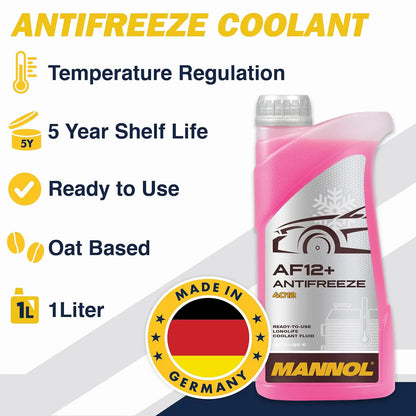 MANNOL 4012 AF12+ Antifreeze Coolant 1L| Imported from Germany