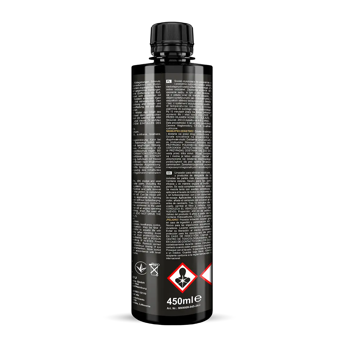 MANNOL 9009 (450ML) Motor Flush Professional|Removes deposits| Dirt|Sludge and wear Products from Engine Parts|Miscible with All Petrol and Diesel Engine Oil|Imported from Germany 450ML (10)