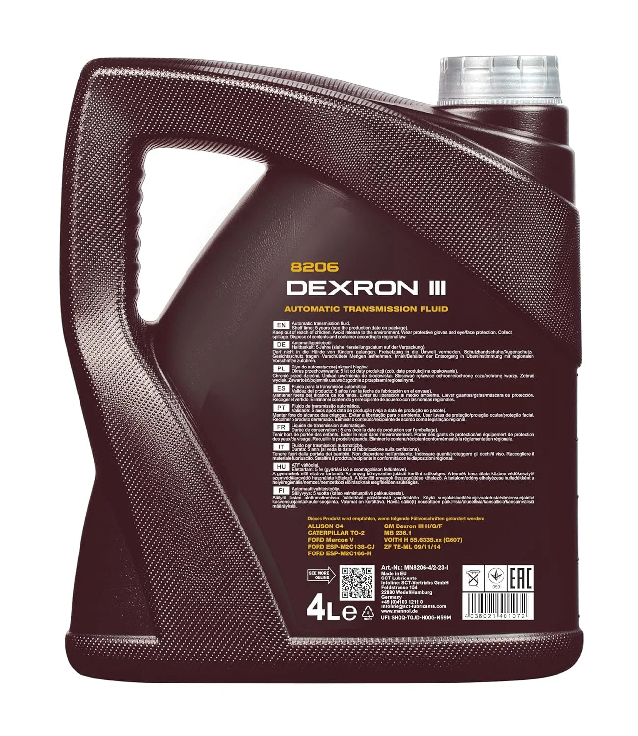 MANNOL 8206 Automatic Plus ATF Dexron III - Premium Synthetic AT Fluid for Superior Performance - Kyte Car Parts