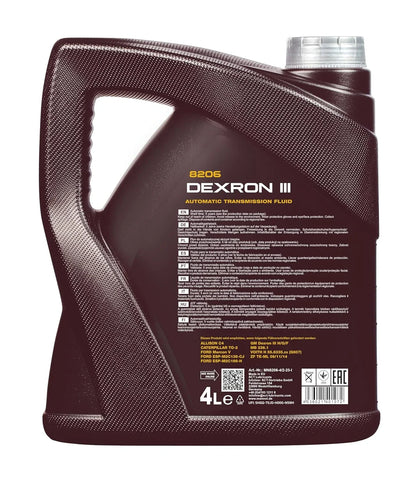 MANNOL 8206 Automatic Plus ATF Dexron III - Premium Synthetic AT Fluid for Superior Performance - Kyte Car Parts