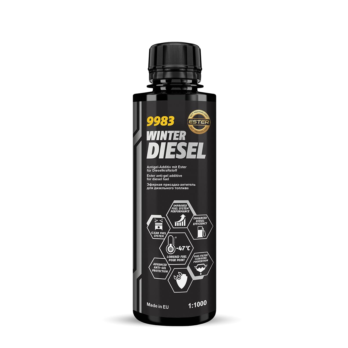 MANNOL 9983 Winter Diesel Additive 250ml - Anti-Gel Ester for Cold Weather Performance | Imported from Germany
