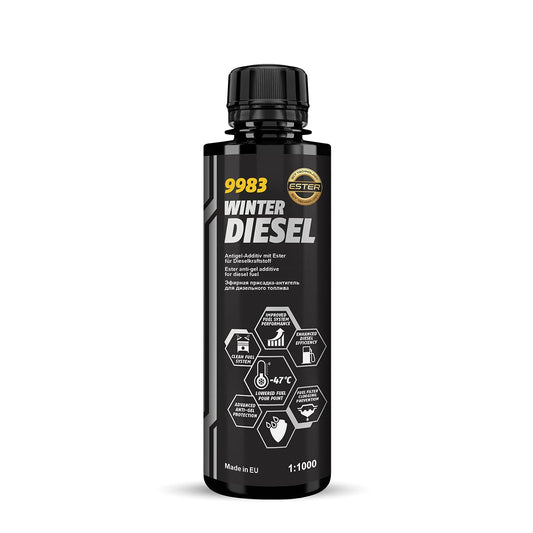 MANNOL 9983 Winter Diesel Additive 250ml - Anti-Gel Ester for Cold Weather Performance | Imported from Germany