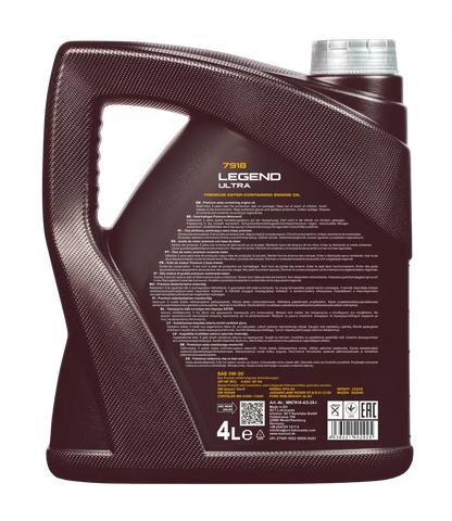 Mannol 7918 Legend Ultra 0W-20 Engine Oil - Bi-Synthetic API SP Energy Saving Formula | Imported from Germany