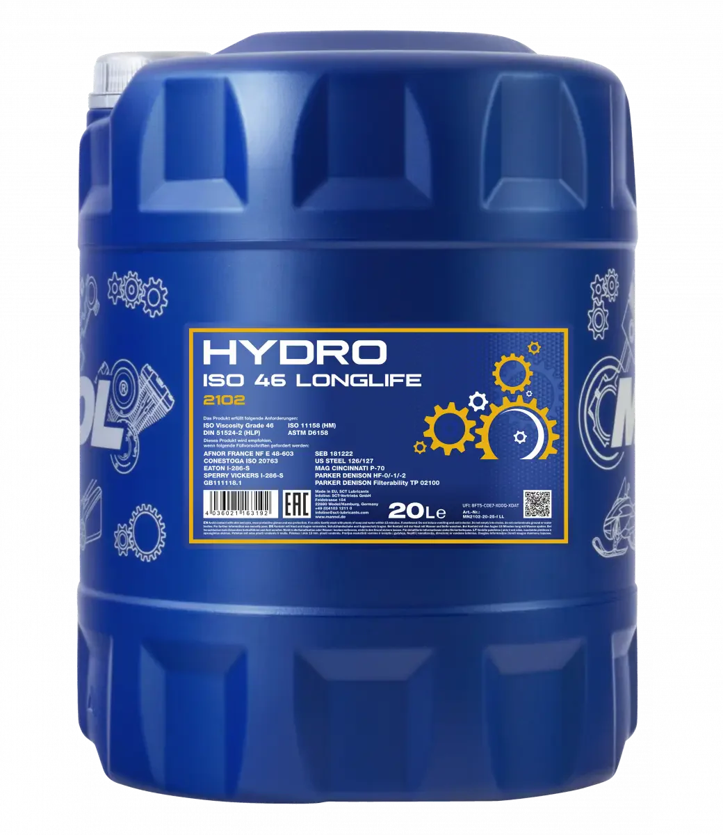 MANNOL 2102 Hydro ISO 46 | Mineral Hydraulic Oil HLP/HM| Imported from Germany