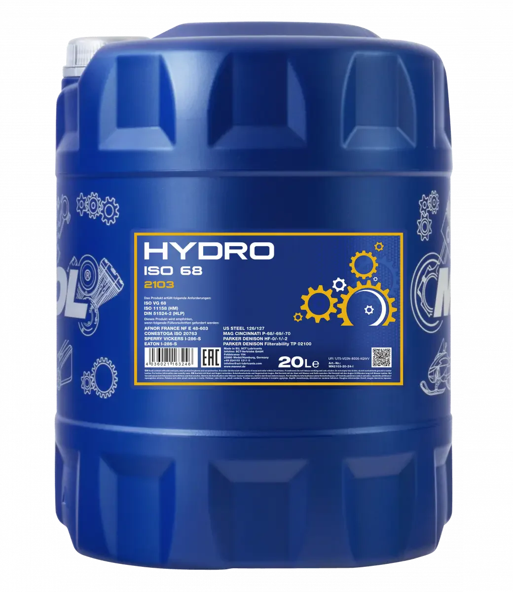 MANNOL 2103 Hydro ISO 68 | High-Load Industrial & Mobile Hydraulic Fluid