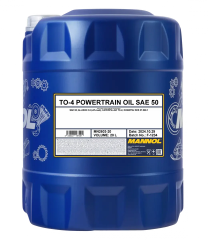 MANNOL 2603 TO-4 Powertrain Oil SAE 50 2603 | Heavy-Duty Differential & Drive Oil